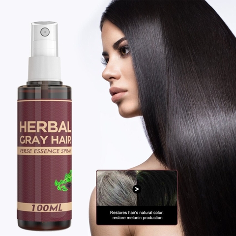 Xịt Tóc Herbal gray hair linh chi kích đen tóc  100ml  - HTHshop102