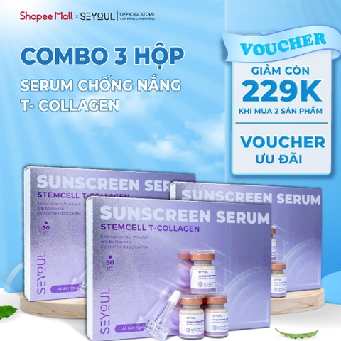 Serum Chống Nắng Tế Bào Gốc T-Collagen 21 giờ SEYOUL SPF 50+ PA++++ nâng tone da, giúp da mịn màng HTHshop