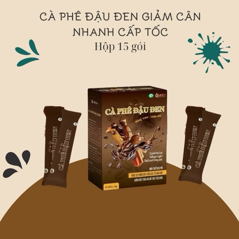 Cà phê đậu đen giảm cân nhanh cấp tốc an toàn, giảm mỡ bụng, giảm cân toàn thân Hộp 15 gói - Lalashop