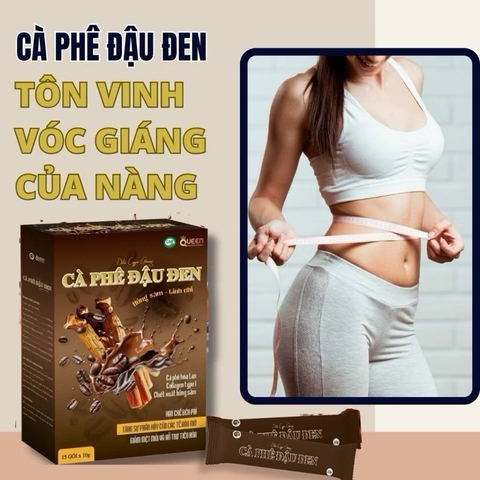 Cà phê đậu đen giảm cân nhanh cấp tốc an toàn, giảm mỡ bụng, giảm cân toàn thân Hộp 15 gói - Lalashop
