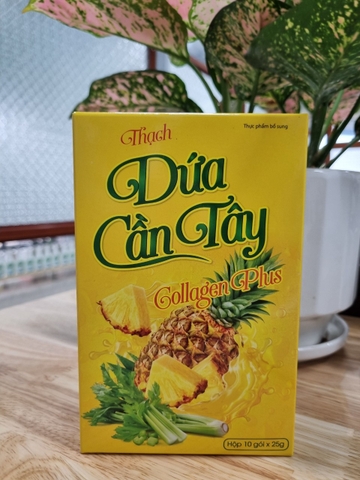 Thạch Dứa Cần Tây Collagen Plus - hộp 10 gói