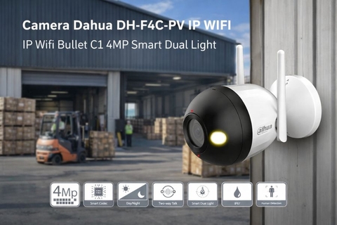 Camera DAHUA DH-F4C-PV (Wifi thân 4MP, Loa mic)