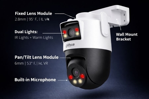 Camera DAHUA DH-P3D-3F-PV (Wifi quay quét 2 mắt x 3MP, báo động)