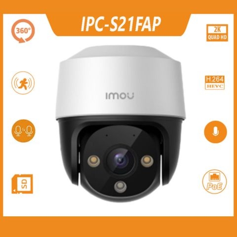 Camera IMOU IPC-S21FAP (Quay quét 2MP, có PoE, liền Mic)
