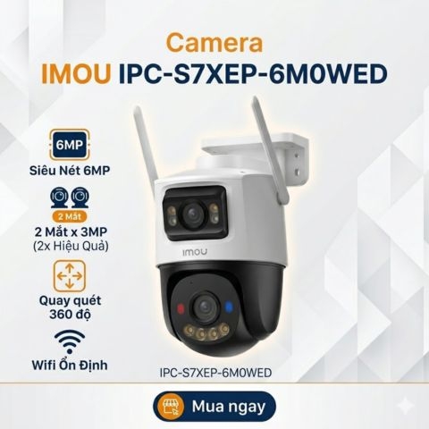 Camera IMOU IPC-S7XEP-6M0WED 6MP (Wifi quay quét 2 mắt x 3MP)
