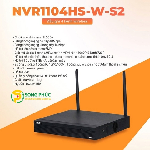 Đầu ghi hình IMOU NVR1104HS-W (Wifi 4 kênh)