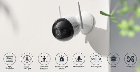 Camera DAHUA DH-F4C-PV (Wifi thân 4MP, Loa mic)