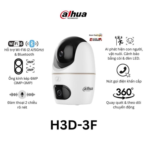 Camera DAHUA DH-H3D-3F (Quay quét wifi 2 mắt x 3MP)