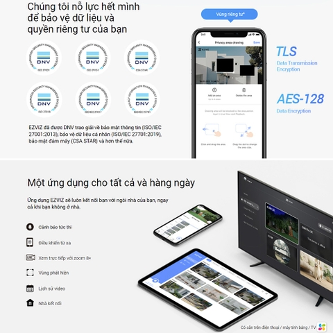 Camera EZVIZ H3c Color (Wifi Thân 2MP, đêm có màu)