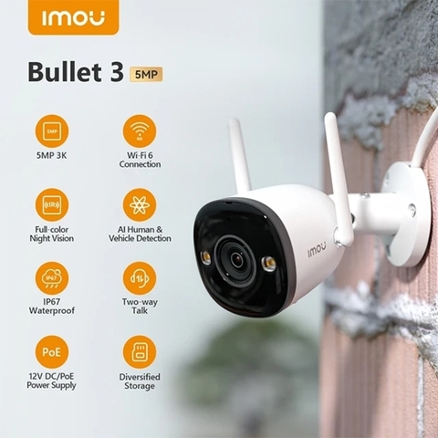 Camera IMOU IPC-S3EP-5M0WE (Wifi thân 5MP, loa mic, báo động)