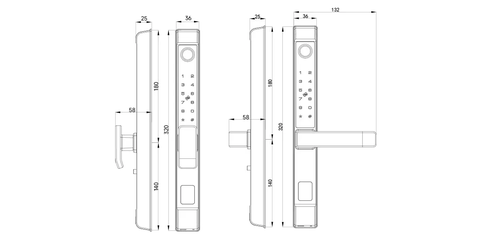 Khóa Vân Tay Cửa Nhôm Xingfa Locstar LS-C81B