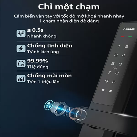 Khóa Vân Tay Cửa Nhôm Kaadas S10-5W