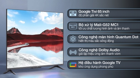 Google Tivi Xiaomi TV A Pro 65 inch QLED 4K điều khiển giọng nói (chính Hãng)