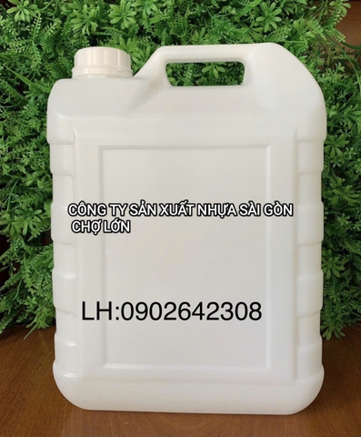 Can nhựa 10 lít dẹp trắng đục đựng hóa chất