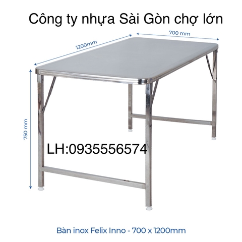 Bàn inox Felix inno 70*120 cm chính hãng Qui Phúc