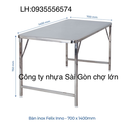 Bàn inox Felix inno 70*140 cm ( chính hãng Qui Phúc)