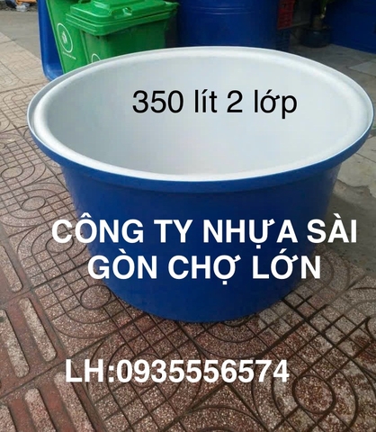 Thùng tròn nuôi cá 350 lít (1 lớp và 2 lớp)