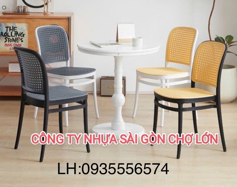 Ghế nhựa đúc caffe giả mây cao cấp nhập khẩu
