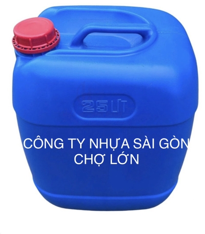 Can nhựa vuông 25 lít màu xanh và màu trắng cao cấp