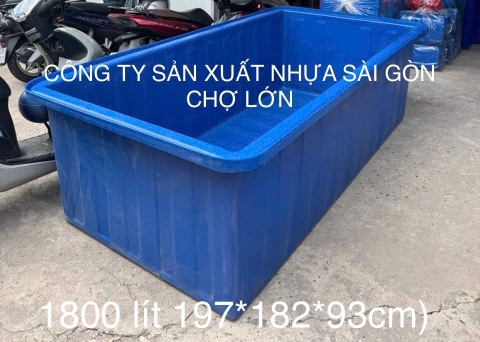 Thùng nhựa chữ nhật nuôi cá 1 lớp 1800 Lít 🐟