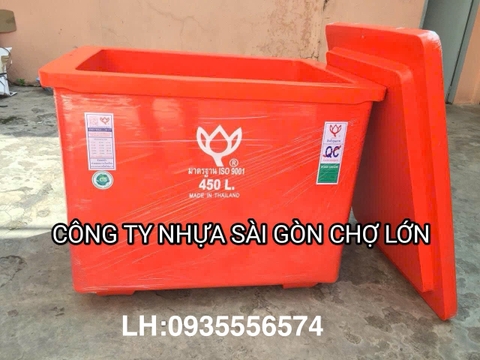 Thùng đá Thái Lan 450 lít nắp rời có chân