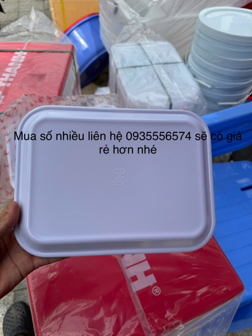 Khay nhựa  melanin KHV3T trắng trơn