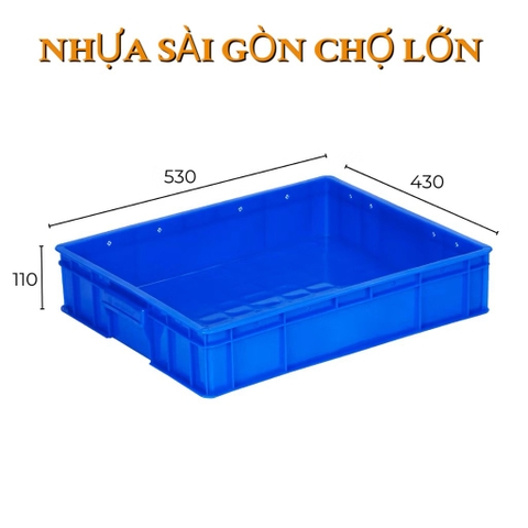 Sóng nhựa bít 1T1 - HS006-SB Kích thước: (L530 x W430 x H110) ± 10 mm