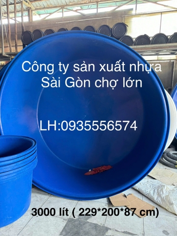 Thùng tròn nuôi cá 3000 lít (229*200*87 cm)