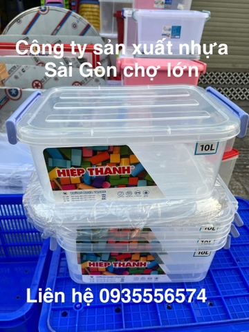 Thùng nhựa trong suốt  10 lít Hiệp Thành