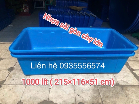 Thùng chữ Nhật nuôi cá 1000 lít (215*116*51 cm)