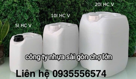 Can nhựa vuông 10 lít hóa chất màu trắng