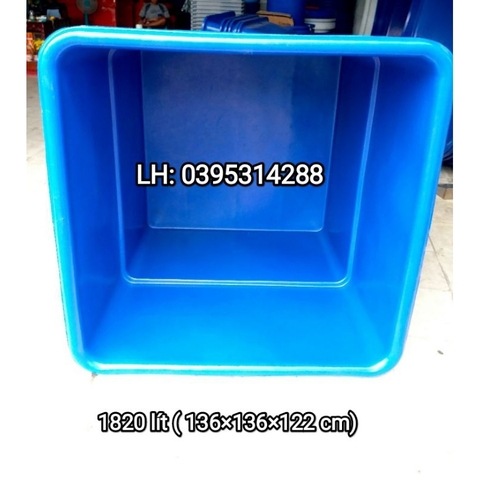 Thùng nhựa nuôi cá vuông 1820 lít ( 136×136×122 cm)