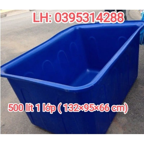 tank nhựa nuôi cá  chữ nhật 500 lít ( 2 lớp và 1 lớp)