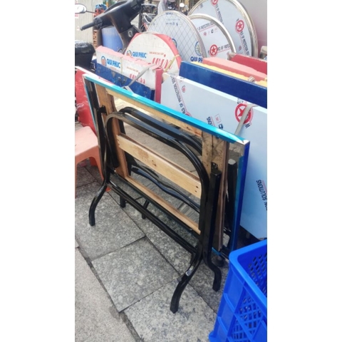 Bàn inox chữ nhật  chân sắt cho quán ăn