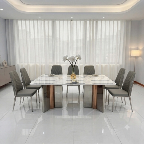 Bàn ăn Diana đá vi tinh thể nhập khẩu