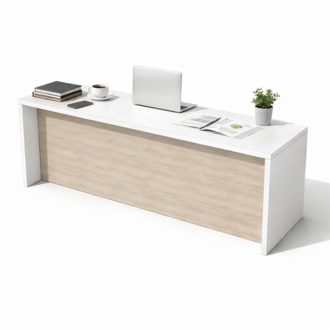 Bàn Đón Tiếp Học Viên MDF Melamine 220x60x75cm Quầy Lễ Tân Đơn Giản KN Home Decor