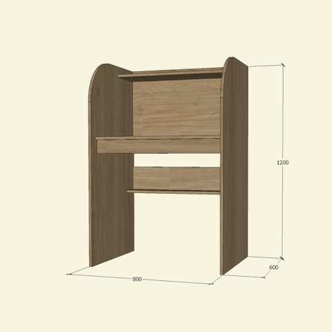 Bàn học 80x60x120 có kệ trên 2 tầng tiện dụng