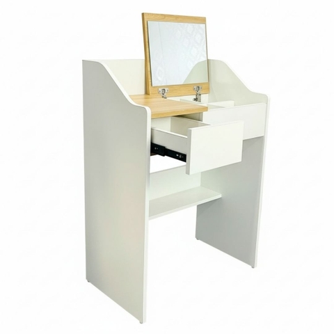 Bàn trang điểm MDF phủ Melamine có gương và ngăn để mỹ phẩm, thiết kế thanh lịch, thương hiệu KN Home Decor
