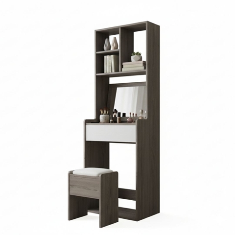 Bàn trang điểm MDF phủ Melamine có gương và ngăn kéo, thiết kế thanh lịch, thương hiệu KN Home Decor.