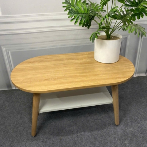 Bàn Trà Sofa MDF Melamine 90x50x37cm Kệ Dưới Lưu Trữ Phong Cách Hiện Đại KN Home Decor