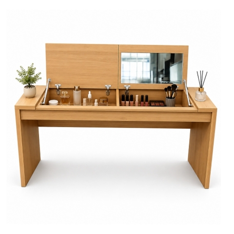 BÀN TRANG ĐIỂM GẤP GỌN KẾT HỢP LƯU TRỮ 177x50x75CM – KN HOME DECOR