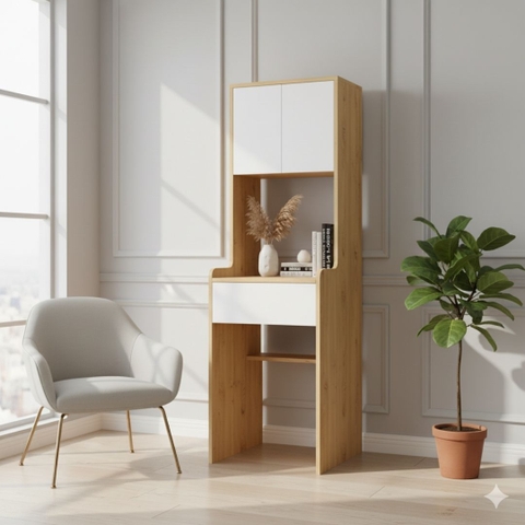 Bàn trang điểm MDF phủ Melamine có ngăn kéo, thiết kế thanh lịch, thương hiệu KN Home Decor.