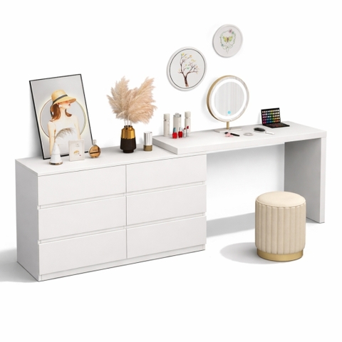 Bàn Trang Điểm Kết Hợp Tủ Ngăn Kéo MDF Melamine 120x40x83cm Hiện Đại KN Home Decor KN-BTD1204083