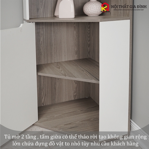 Kệ góc tường gỗ MDF phủ Melamine hiện đại, gọn gàng và sang trọng – KN Home Décor
