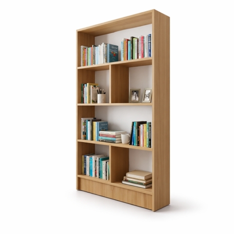 Kệ Sách Trang Trí MDF Melamine 80x24x140cm Thiết Kế Nhiều Ngăn Hiện Đại KN Home Decor