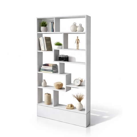 Kệ Sách Trang Trí MDF Melamine 100x15x180cm Thiết Kế So Le Hiện Đại KN Home Decor