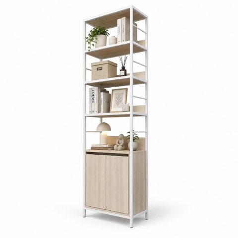Kệ Trang Trí Khung Sắt 2 Cánh MDF Melamine 60x30x200cm – KN KKS6030200