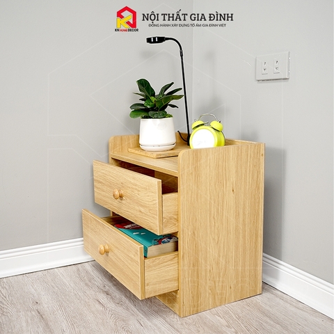 Tab đầu giường MDF phủ Melamine thiết kế tối giản, có ngăn kéo tiện dụng, thương hiệu KN Home Decor.