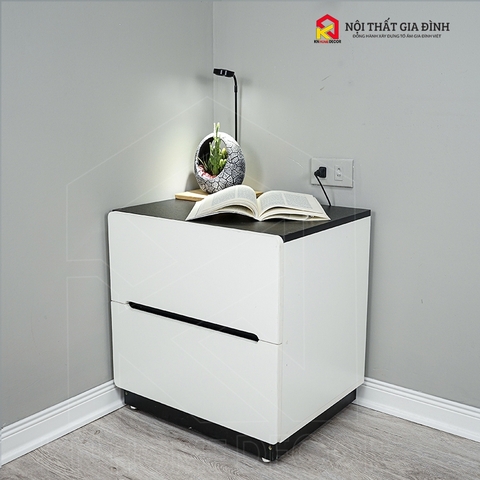 Tab đầu giường MDF phủ Melamine thiết kế tối giản, có ngăn kéo tiện dụng, thương hiệu KN Home Decor.