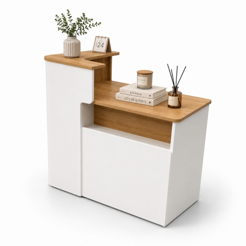 Quầy lễ tân chữ L 120x50x100cm